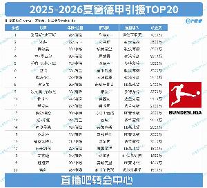 开云-德甲夏窗TOP20：标王迪亚斯7000万断层领跑，药厂花2亿前7占5席